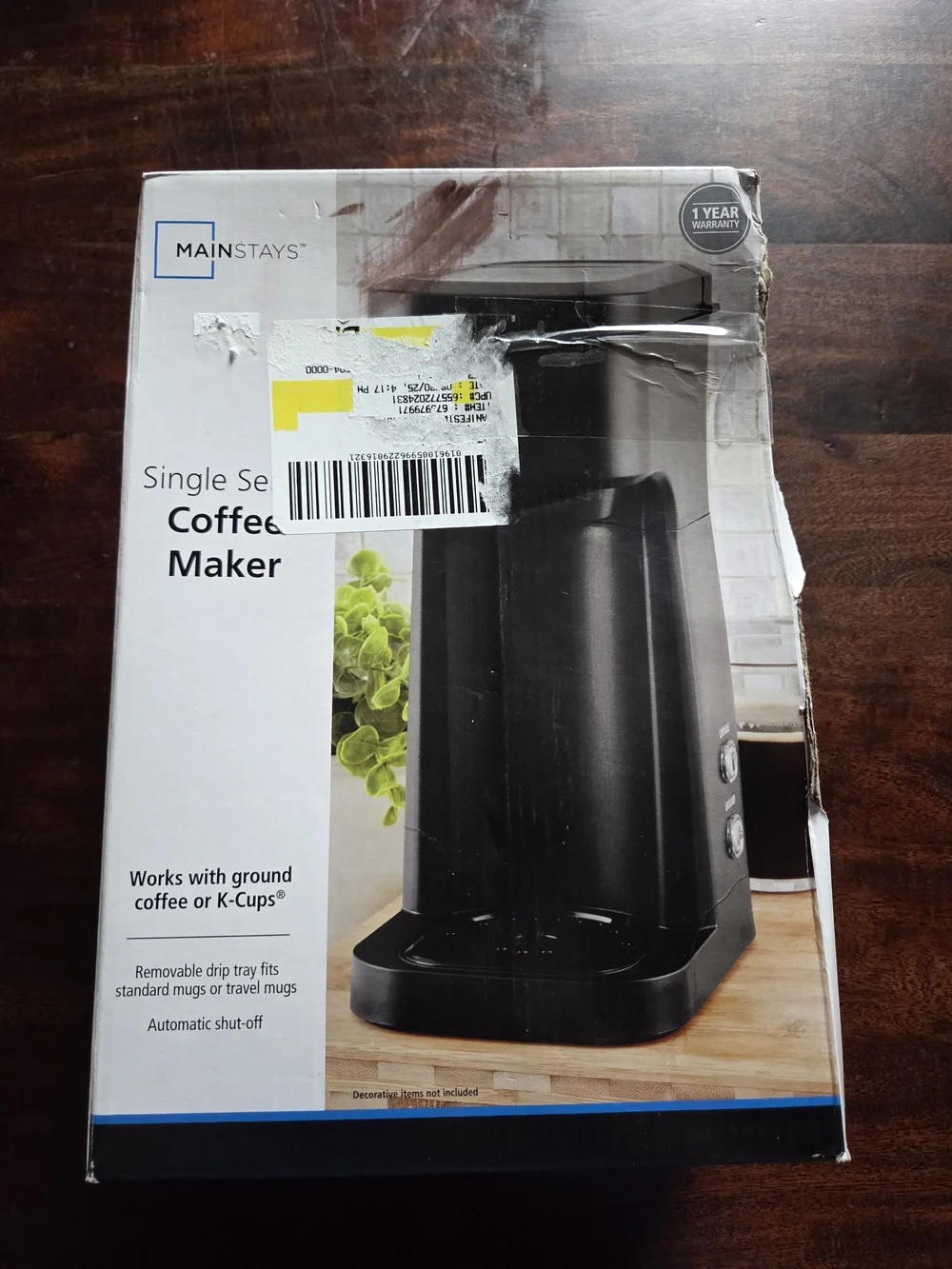 Nib Mainstays Black Single-Serve Coffee Brewer